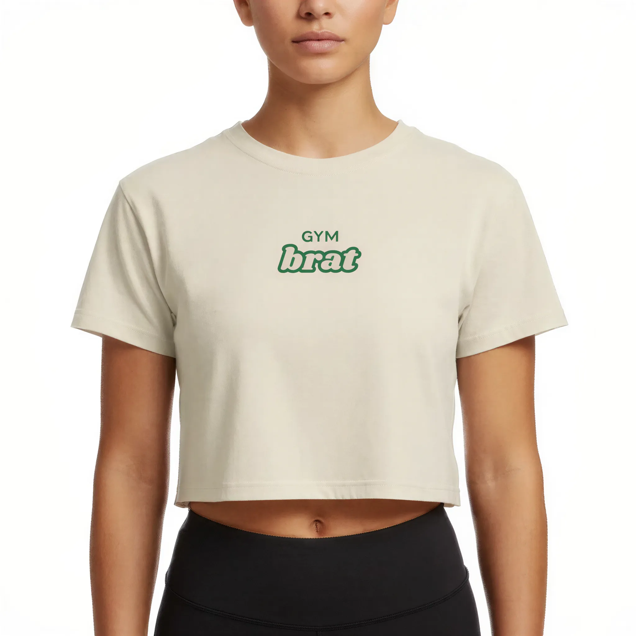 Gym Brat Cropped Shirt on model
